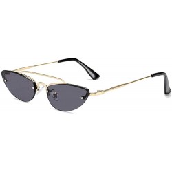 Cat Eye All-match small frame sunglasses cat eye sunglasses - Gold Frame Gray Sheet - CC1999KDHZL $45.33