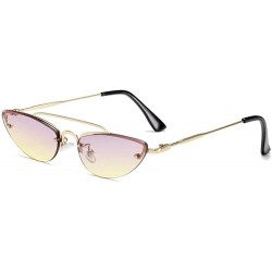 Cat Eye All-match small frame sunglasses cat eye sunglasses - Gold Frame Gray Sheet - CC1999KDHZL $26.59