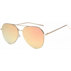 Goggle Women Pilot Mirror UV400 Sunglasses Aviation Metal Frame Sun Glasses - Rose - CD182ODR6E7 $9.74