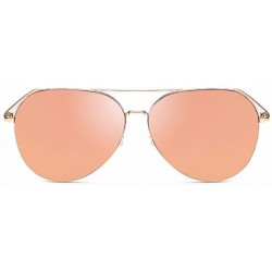 Goggle Women Pilot Mirror UV400 Sunglasses Aviation Metal Frame Sun Glasses - Rose - CD182ODR6E7 $9.74