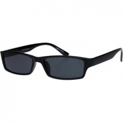 Oval Mens Hippie Pimp Color Lens Narrow Rectangular Black Frame Sunglasses - Black - CZ18IIMKT7T $8.26