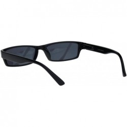 Oval Mens Hippie Pimp Color Lens Narrow Rectangular Black Frame Sunglasses - Black - CZ18IIMKT7T $8.26