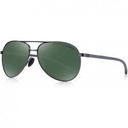 Aviator Men driving Sunglasses Polarized Women UV 400 with case 60MM S8516 - Gray&green - CC18CHWIRMW $24.76