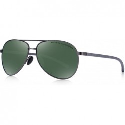 Aviator Men driving Sunglasses Polarized Women UV 400 with case 60MM S8516 - Gray&green - CC18CHWIRMW $14.15