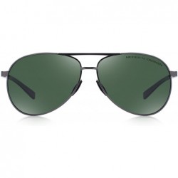 Aviator Men driving Sunglasses Polarized Women UV 400 with case 60MM S8516 - Gray&green - CC18CHWIRMW $14.15