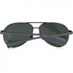 Aviator Men driving Sunglasses Polarized Women UV 400 with case 60MM S8516 - Gray&green - CC18CHWIRMW $14.15
