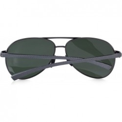 Aviator Men driving Sunglasses Polarized Women UV 400 with case 60MM S8516 - Gray&green - CC18CHWIRMW $14.15