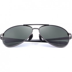 Aviator Men driving Sunglasses Polarized Women UV 400 with case 60MM S8516 - Gray&green - CC18CHWIRMW $14.15