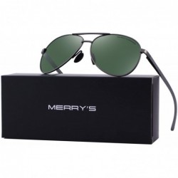 Aviator Men driving Sunglasses Polarized Women UV 400 with case 60MM S8516 - Gray&green - CC18CHWIRMW $14.15