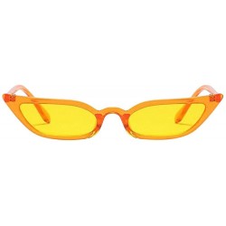 Rimless Women Vintage Cat Eye Sunglasses Retro Small Frame UV400 Eyewear Fashion Ladies - Yellow - CF1945CX026 $18.32