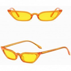 Rimless Women Vintage Cat Eye Sunglasses Retro Small Frame UV400 Eyewear Fashion Ladies - Yellow - CF1945CX026 $9.51
