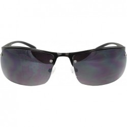 Rimless Semi-Rimless Sunglasses Black Frame Purple Black Lenses . - C01108HW3EN $9.37