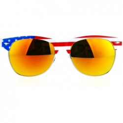 Wayfarer USA American Flag Print Sunglasses Unisex Patriotic Fashion Shades UV 400 - White/Us Flag - CE187K3RQGD $7.39