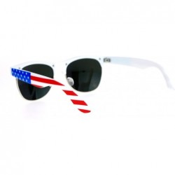 Wayfarer USA American Flag Print Sunglasses Unisex Patriotic Fashion Shades UV 400 - White/Us Flag - CE187K3RQGD $7.39