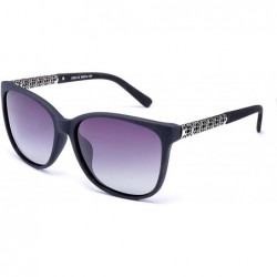 Cat Eye New Cat Eye polaroid Sunglasses Women White Frame Gradient Sun Glasses - Matte Black - CP18W3NC3AU $14.58