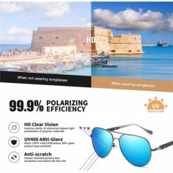 Oval DESIGN Pilot Sunglasses Men Polarized Metal Frame Anti-Glare Mirror Lens Fashion Fishing Sun Glasses UV400 - CO197ZAZZKL...