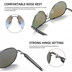 Oval DESIGN Pilot Sunglasses Men Polarized Metal Frame Anti-Glare Mirror Lens Fashion Fishing Sun Glasses UV400 - CO197ZAZZKL...