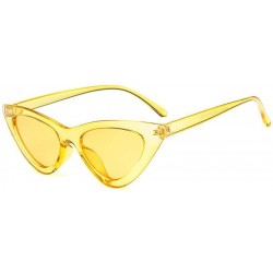 Goggle Fashion Cat Eye Sunglasses Vintage Mod Style Retro Eyewear - Yellow - C1189U3O092 $33.06