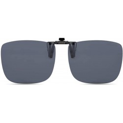 Shield Polarized Clip On Sunglasses Over Prescription Glasses for Men Women UV Protection - Grey - CB18QEGXWR7 $13.11