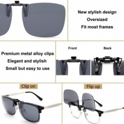 Shield Polarized Clip On Sunglasses Over Prescription Glasses for Men Women UV Protection - Grey - CB18QEGXWR7 $13.11