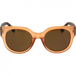 Rectangular Womens Thick Plastic Round Boyfriend Horn Rim Sunglasses - Orange Tortoise Brown - C618RY3RNE7 $11.77