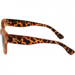 Rectangular Womens Thick Plastic Round Boyfriend Horn Rim Sunglasses - Orange Tortoise Brown - C618RY3RNE7 $11.77