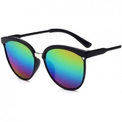 Square Men Women Sunglasses - Unisex Trendy Square Vintage Mirrored Sunglasses Black Sunglasses Outdoor Beach Glasses - CT195...