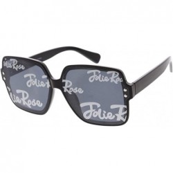 Square x Jolie Rose Retro Fashion Square Sunglasses - Black - CG18ASAH4O7 $14.56