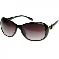 Oval Designer Inspired Womens Oversized Oval Sunglasses (Black) - C8117Z4R9WX $8.64