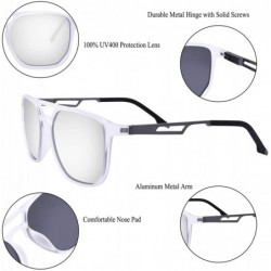 Aviator Ultra Lightweight Polarized Sunglasses For Men&Women Aluminum Metal TR90 Combined Frame - Clear - CW18WES8MMT $20.72