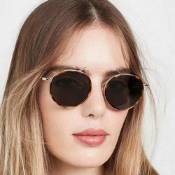 Round 2020 Fashion Retro Round Sunglasses Men Women Full Frame Metal Sun shade glasses UV protection - Leopard - C31925N78LG ...