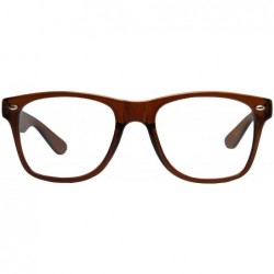 Wayfarer Retro Sunglasses Brown Clear Lens Vintage (Brown Clear- PC Lens) - CD189LTI3EC $10.70