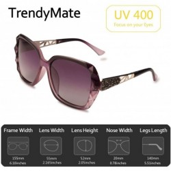 Oversized Women Luxury Classic Oversized Polarized Sunglasses 100% UV Protection Fashion Eyewear - Purple Frame/Purple Lens -...