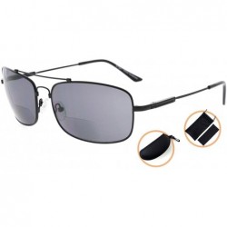 Rectangular Bifocal Sunglasses with Bendable Bridge and Temples Memory Reading Sunglasses Lightweight Titanium - CE18C9OHEE6 ...