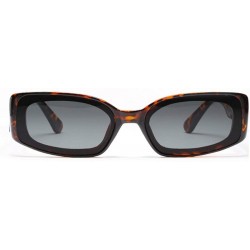 Rectangular Men's and Women's Retro Square Resin lens Candy Colors Sunglasses UV400 - Brown - C718NM72A8O $19.33