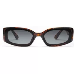 Rectangular Men's and Women's Retro Square Resin lens Candy Colors Sunglasses UV400 - Brown - C718NM72A8O $10.04