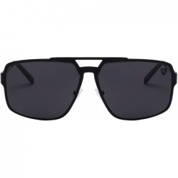 Aviator Downforce Flat Thin Frame Modern Geometric Aviator Sunglasses - Black - CU199LUEILQ $23.37