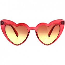 Cat Eye Womens Cat Eye Heart Shape Retro Goth Plastic Sunglasses - Red - CW180K73X8N $10.89