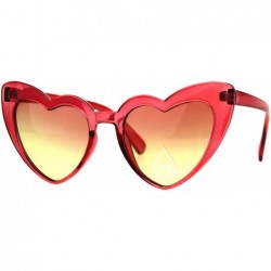 Cat Eye Womens Cat Eye Heart Shape Retro Goth Plastic Sunglasses - Red - CW180K73X8N $10.89