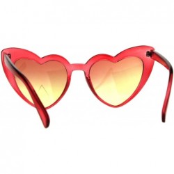Cat Eye Womens Cat Eye Heart Shape Retro Goth Plastic Sunglasses - Red - CW180K73X8N $10.89