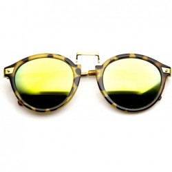 Wayfarer Vintage Inspired Round Horned Rim P-3 Frame Retro Sunglasses - Yellow Tortoise Sun - CG12JPZ07FZ $18.92