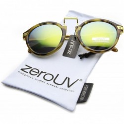 Wayfarer Vintage Inspired Round Horned Rim P-3 Frame Retro Sunglasses - Yellow Tortoise Sun - CG12JPZ07FZ $9.83