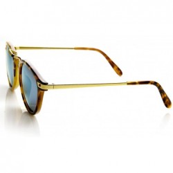 Wayfarer Vintage Inspired Round Horned Rim P-3 Frame Retro Sunglasses - Yellow Tortoise Sun - CG12JPZ07FZ $9.83
