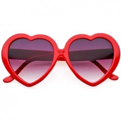 Oversized Love Heart Sunglasses Mod Women Fashion Shades RED BLACK WHITE - Red - C5115UIIZLP $18.49