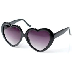 Oversized Love Heart Sunglasses Mod Women Fashion Shades RED BLACK WHITE - Red - C5115UIIZLP $11.19