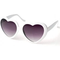 Oversized Love Heart Sunglasses Mod Women Fashion Shades RED BLACK WHITE - Red - C5115UIIZLP $11.19