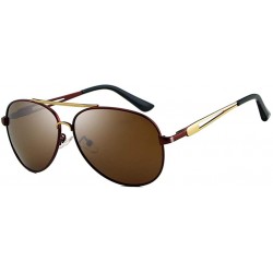 Oversized Fashion Retro Biker Fishing Oversized Polarized Sunglasses for Men 612 - Brown - CC18ZUL95NC $28.46