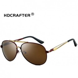 Oversized Fashion Retro Biker Fishing Oversized Polarized Sunglasses for Men 612 - Brown - CC18ZUL95NC $18.35