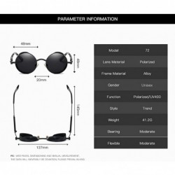 Round Vintage Steampunk Retro Metal Round Circle Frame Sunglasses - C14 black Lens/Black Frame - CH18324W8I3 $13.49