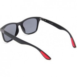 Sport Retro Polarized Sunglasses Lightweight Casual Sport Classic for Men Women UV400 - Black Lens/Black - C918SC4ZL5Z $9.15